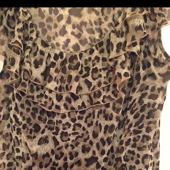 AGB Sleeveless Leopard Print Top, Sz XL - Picture 6 of 13